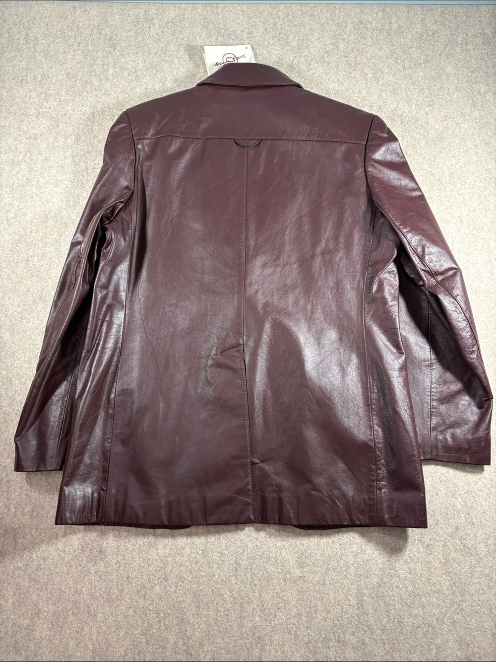 NWT VTG Etienne Aigner Oxblood Leather Blazer Jacket Deadstock Sz 12 - Picture 10 of 10